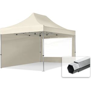 TOOLPORT 3x4.5m PES 800 Pop up gazebo PROFESSIONAL Aluminium 40 mm, incl. Sidewalls with Panorama Windows, cream - (600208)