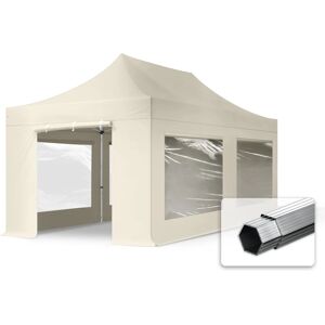 Toolport 3x6m PES 800 Pop Up Gazebo PROFESSIONAL Aluminium 40 mm, incl. Sidewalls with Panorama Windows, cream - (600219)