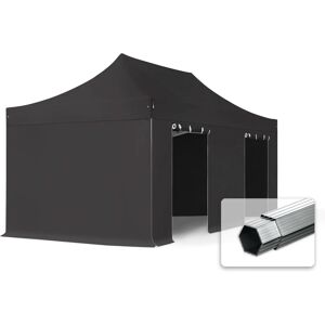 Toolport 3x6m PES 800 Pop Up Gazebo PROFESSIONAL Aluminium 40 mm, incl. Sidewalls, black - (600221)