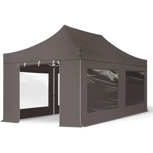 Toolport 3x6m PES 800 Pop Up Gazebo PROFESSIONAL Aluminium 40 mm, incl. Sidewalls with Panorama Windows, dark grey - (600227)