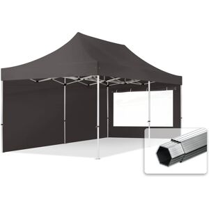 Toolport 3x6m PES 800 Pop Up Gazebo PROFESSIONAL Aluminium 40 mm, incl. Sidewalls with Panorama Windows, dark grey - (600233)