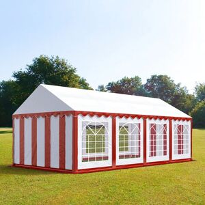 Toolport 4x8m Marquee / Party Tent, PVC 700, red-white - (6087)