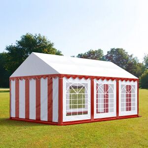 Toolport 4x6m Marquee / Party Tent, PVC 700, red-white - (6097)