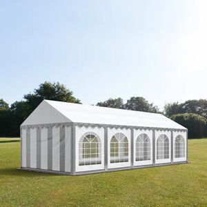 Toolport 4x10m Marquee / Party Tent w. ground frame, PVC 750, grey-white - (7197)