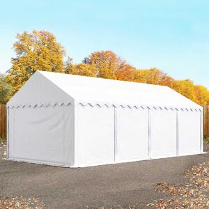Toolport 4x8 Storage Tent / Shelter w. ground frame, PVC 750, white - (7201)
