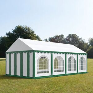 Toolport 4x8m Marquee / Party Tent w. ground frame, PVC 750, green-white - (7207)