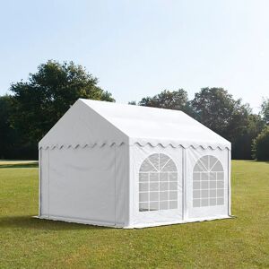 Toolport 3x3m Marquee / Party Tent w. ground frame, PVC 750, white - (7261)