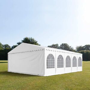 Toolport 7x10m 2.6m Sides Marquee / Party Tent w. ground frame, PVC 1400 fire resistant, white - (7555)