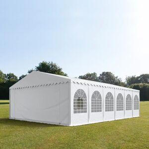 Toolport 7x12m 2.6m Sides Marquee / Party Tent w. ground frame, PVC 1400 fire resistant, white - (7559)