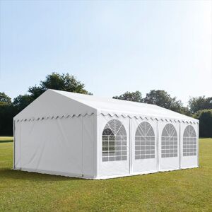 Toolport 6x8m 2.6m Sides Marquee / Party Tent w. ground frame, PVC 1400 fire resistant, white - (7700bl)