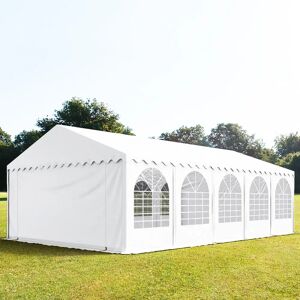 Toolport 5x10m Marquee / Party Tent w. ground frame, PVC 800 fire resistant, white - (7855)