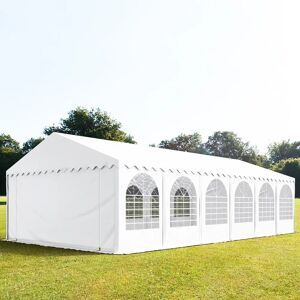 Toolport 6x12m Marquee / Party Tent w. ground frame, PVC 800 fire resistant, white - (7859)