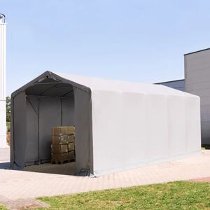 Toolport 4x10m - 3.0m Sides PVC Industrial Tent with zipper entrance, PVC 850, grey without statics package - (79874)