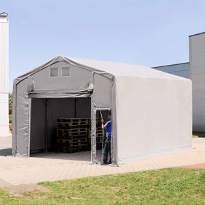 Toolport 6x6m - 3.0m Sides PVC Industrial Tent with pull-up gate, PVC 850, grey without statics package - (79894)