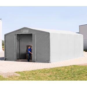 Toolport 8x10m - 3.6m Sides PVC Industrial Tent with sliding door, PVC 850, grey without statics package - (79940)