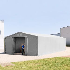 Toolport 8x12m - 3.0m Sides PVC Industrial Tent with sliding door, PVC 850, grey without statics package - (79946)