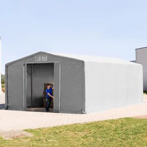 Toolport 8x10m - 4.0m Sides PVC Industrial Tent with sliding door, PVC 850, grey without statics package - (79964)