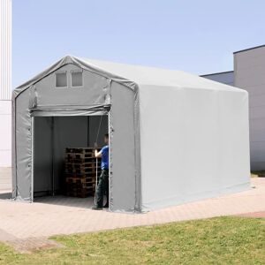 Toolport 4x6m - 3.0m Sides Industrial Tent with pull-up gate, PRIMEtex 2300 fire resistant, grey without statics package - (79978)
