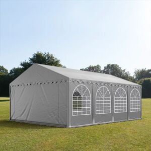 Toolport 5x8m 2.6m Sides Storage Tent / Shelter w. ground frame, PVC 800, grey without statics package - (8572bl)
