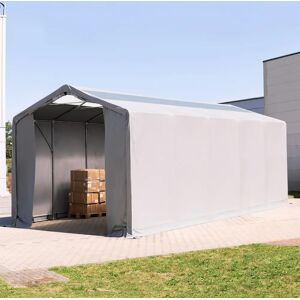 Toolport 4x12m - 3.0m Sides PVC Industrial Tent with zipper entrance and skylights, PVC 850, grey without statics package - (94265)