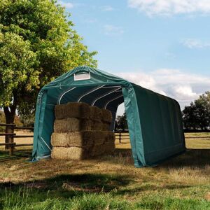 Toolport Farm storage tent 3.3x6.0m, PRIMEtex 2300, fireproof, dark green, concrete - (99540)