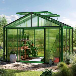 GFP 311 x 235 cm Greenhouse, green, RAL 6005, Special offer set: Pro 2 - (GFPV00211)