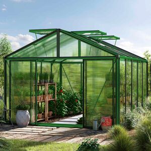 GFP 311 x 385 cm Greenhouse, green, RAL 6005, Special offer set: Pro 1 - (GFPV00261)