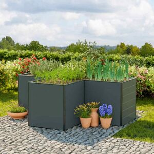 GFP 269 x 269 x 77 cm Raised garden bed, Anthracite grey - (GFPV00565)