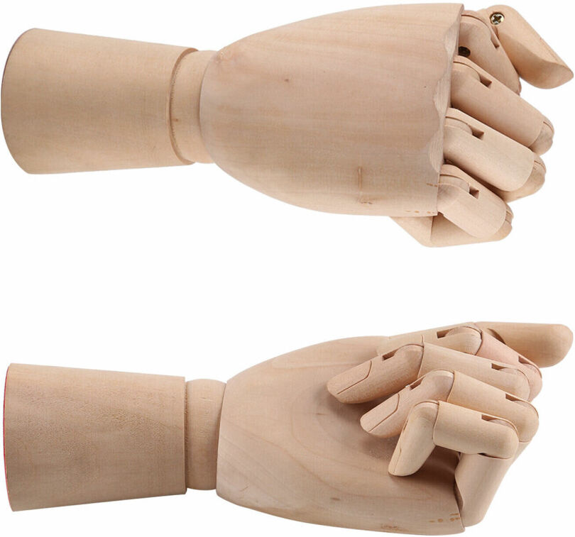 Unbranded Wooden Hand 10" Art Hand Mannequin Jointed Articulated Flexible Finger