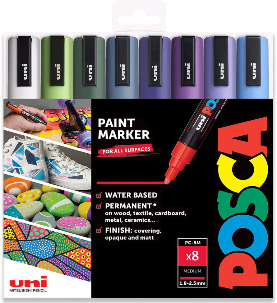 POSCA PC-5M Paint Marker Art Pens - 1.8-2.5mm - Winter Set of 8 in Gift Box