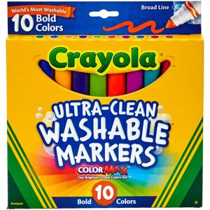 Crayola Ultra-Clean Color Max Broad Line Washable Markers-Bold Colors 10/Pkg Crayola Ultra-Clean Color Max Broad Line Washable Markers-Bold Colors 10/Pkg