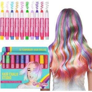 GirlZone HAIR CHALK CHRISTMAS BIRTHDAY GIFTS FOR GIRLS: 10 Colourful Pens - Wash GirlZone HAIR CHALK CHRISTMAS BIRTHDAY GIFTS FOR GIRLS: 10 Colourful Pens - Wash