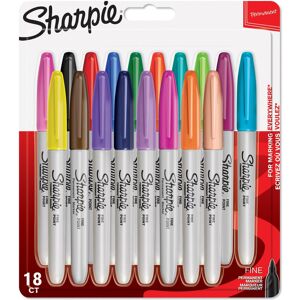 Sharpie Permanent Markers, Fine Tip, Assorted Fun Colours, 18 Pack Sharpie Permanent Markers, Fine Tip, Assorted Fun Colours, 18 Pack