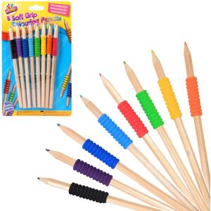Tallon International 8 Pack Soft Grip Colouring Pencils Arts and Craft Tallon International 8 Pack Soft Grip Colouring Pencils Arts and Craft