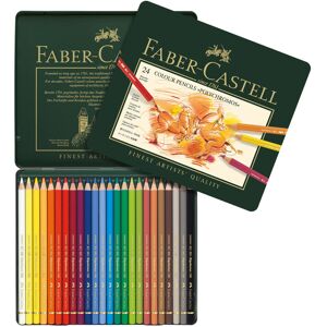 Faber Polychromos Colored Pencil Set In Metal Tin 24pc- Faber Polychromos Colored Pencil Set In Metal Tin 24pc-