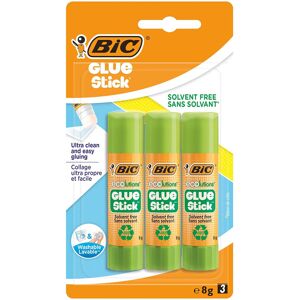 BIC ECOlutions Glue Stick - 8 g, Pack of 3 BIC ECOlutions Glue Stick - 8 g, Pack of 3