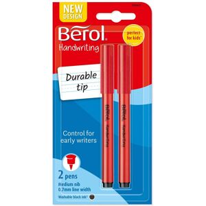 Berol Handwriting Pens, Round Shape, Washable Black Ink, Bright Barrels, 2 Count Berol Handwriting Pens, Round Shape, Washable Black Ink, Bright Barrels, 2 Count