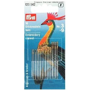 Prym Assorted Crewel Sewing Needles, Gold Eye, pack of 16 Prym Assorted Crewel Sewing Needles, Gold Eye, pack of 16