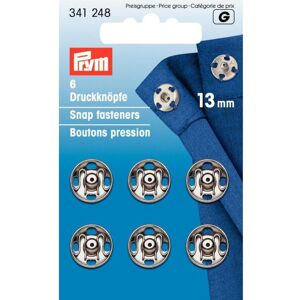 Prym Sew-On Snap Fasteners Brass Silver col 13 mm Prym Sew-On Snap Fasteners Brass Silver col 13 mm