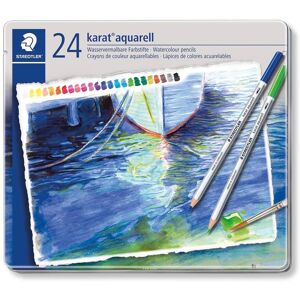Staedtler karat aquarell watercolour pencils tin set of 24 assorted colours Staedtler karat aquarell watercolour pencils tin set of 24 assorted colours