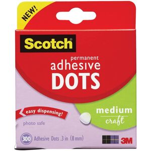 Scotch 010-300M Permanent Adhesive Glue Dots - 8 mm, Pack of 300 Scotch 010-300M Permanent Adhesive Glue Dots - 8 mm, Pack of 300