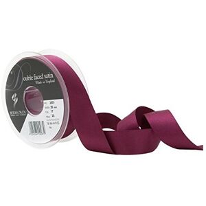 Berisfords Double FACE Poly Satin Ribbon, Wine, 25 mm Berisfords Double FACE Poly Satin Ribbon, Wine, 25 mm
