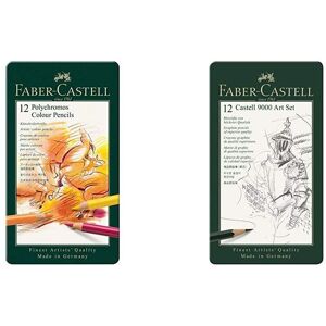 Castell F110012 Polychromos Colour Pencils Tin Of 12 &Faber-Castell 9000 A Castell F110012 Polychromos Colour Pencils Tin Of 12 &Faber-Castell 9000 A