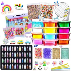 Unbranded Slime Kit - Slime Making Kit for Kids Art Craft, with 48 Glitter Powder, 12 Crys Unbranded Slime Kit - Slime Making Kit for Kids Art Craft, with 48 Glitter Powder, 12 Crys