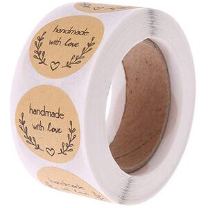 Unbranded 10ROLL 500PCS/roll Kraft Paper Handmade With Love Sticker DIY Gifts Wrap Cook Unbranded 10ROLL 500PCS/roll Kraft Paper Handmade With Love Sticker DIY Gifts Wrap Cook