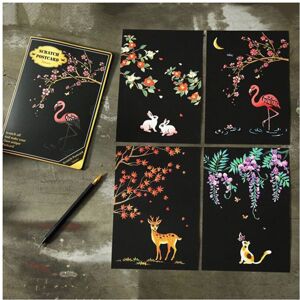 Unbranded (Animals and flowers?4 paintings?) Colorful Scratch Art Paper Magic Painting Pap Unbranded (Animals and flowers?4 paintings?) Colorful Scratch Art Paper Magic Painting Pap