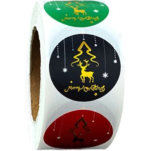 Unbranded 500pcs/roll Gold Foil Merry Christmas Stickers Circle 4 Colors Seal Labels for C Unbranded 500pcs/roll Gold Foil Merry Christmas Stickers Circle 4 Colors Seal Labels for C