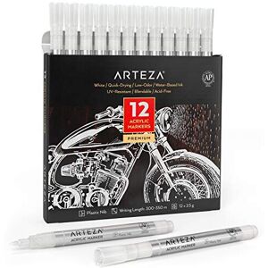 Arteza White Acrylic Paint Pens, Set of 12 – Quick-Dry, Water-Based Markers for Arteza White Acrylic Paint Pens, Set of 12 – Quick-Dry, Water-Based Markers for