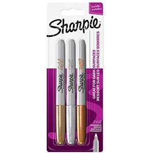 Sharpie Fine Point Permanent Marker - Assorted Metallic Colours (Pack of 3) Sharpie Fine Point Permanent Marker - Assorted Metallic Colours (Pack of 3)