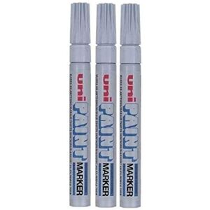 Uni-Ball Uni Colour Medium (2.2-2.8mm) PX-20 Silver Oil Paint Marker Pen Metal Glass Wood Uni-Ball Uni Colour Medium (2.2-2.8mm) PX-20 Silver Oil Paint Marker Pen Metal Glass Wood